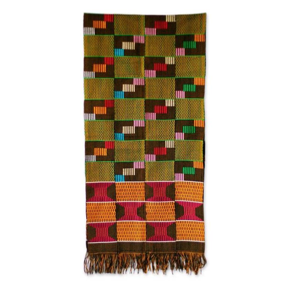 Cotton Kente Cloth Scarf 'Fishnet'