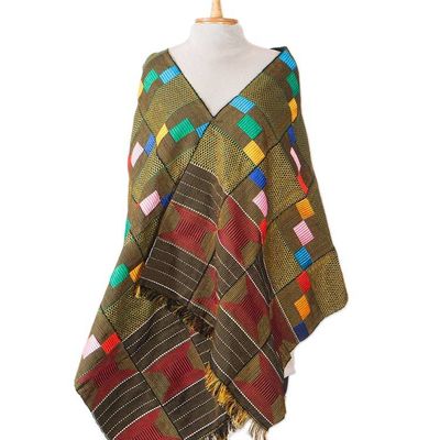Alternate image for Cotton Kente Cloth Scarf Fishnet