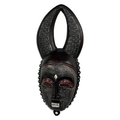 Alternate image for Horned Sese Wood Mask from Ghana Horned Guro