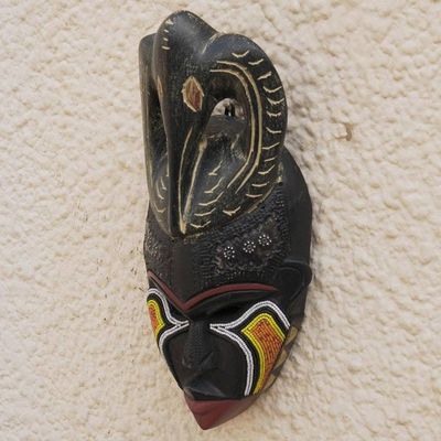 Alternate image for Sese Wood Wall Mask with Aluminum Plating Flying Eagle