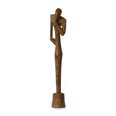 Alternate image for Hand Made Thought and Meditation Wood Sculpture Introspection