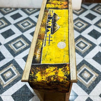 Alternate image for Village Themed Batik Cotton Table Runner from Ghana Aklowa I