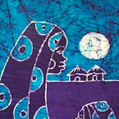 Alternate image for Batik Cotton Wall Hanging Sweet Mama