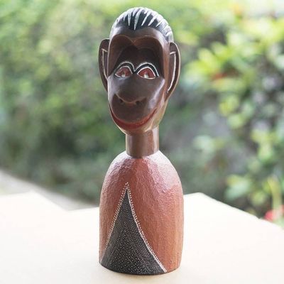 Alternate image for Handcrafted Sese Wood Sculpture of a Monkey in Warm Hues The Jovial Master