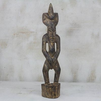 Alternate image for Hand Carved Sese Wood Sculpture from Ghana Senufo Elder