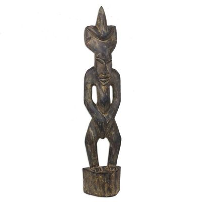 Alternate image for Hand Carved Sese Wood Sculpture from Ghana Senufo Elder