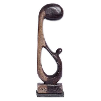 Alternate image for Fair Trade Abstract Wood Sculpture Father and Son