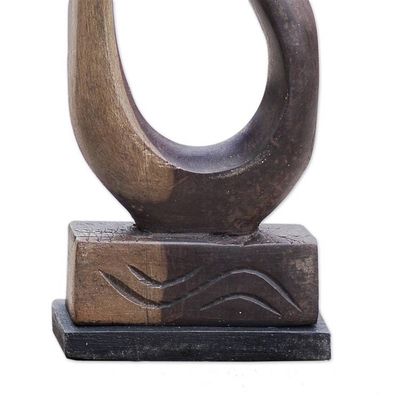Alternate image for Fair Trade Abstract Wood Sculpture Father and Son