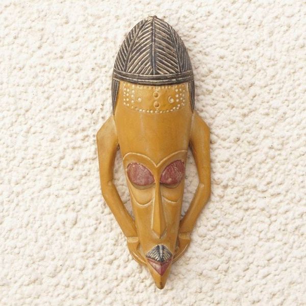 Alternate image for African Wood Wall Mask Hand-Carved  Hand-Painted in Ghana Majestic Features