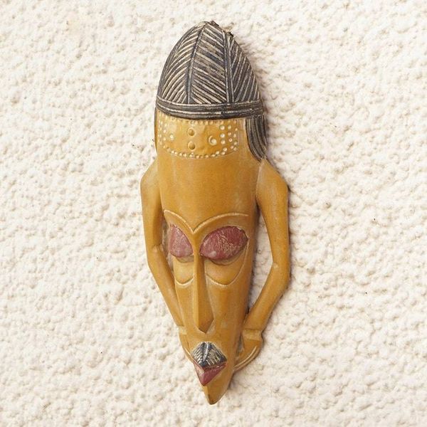 Alternate image for African Wood Wall Mask Hand-Carved  Hand-Painted in Ghana Majestic Features