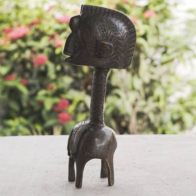 Alternate image for Artisan Hand-Carved Cedar Wood Fertility Doll from Ghana Nimba Ceremony