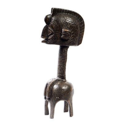 Alternate image for Artisan Hand-Carved Cedar Wood Fertility Doll from Ghana Nimba Ceremony
