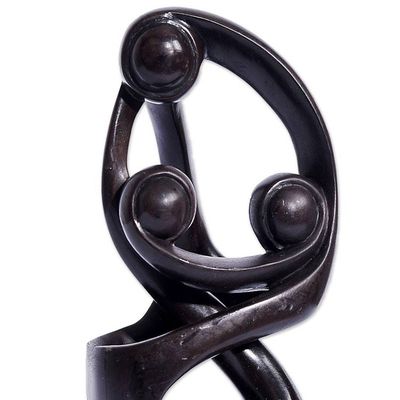 Alternate image for Handcrafted Abstract Wood Sculpture Mother of Twins