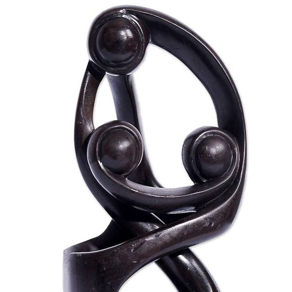 Alternate image for Handcrafted Abstract Wood Sculpture Mother of Twins