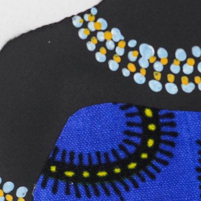 Alternate image for Painting of an African Woman with Blue Cotton Accent Yaa in Blue
