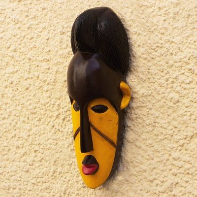 Alternate image for Hand Made African Sese Wood Mask Se Fadzi