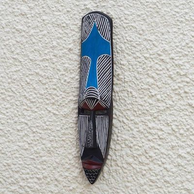 Alternate image for Handmade Rubber Wood and Aluminum Plate Mask Cross Head