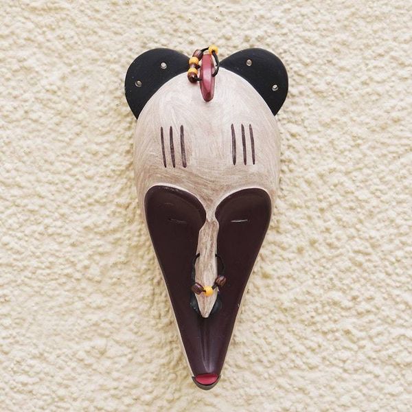 Alternate image for Hand Carved and Hand Painted Fang Wood Mask from Ghana Fang Inspiration