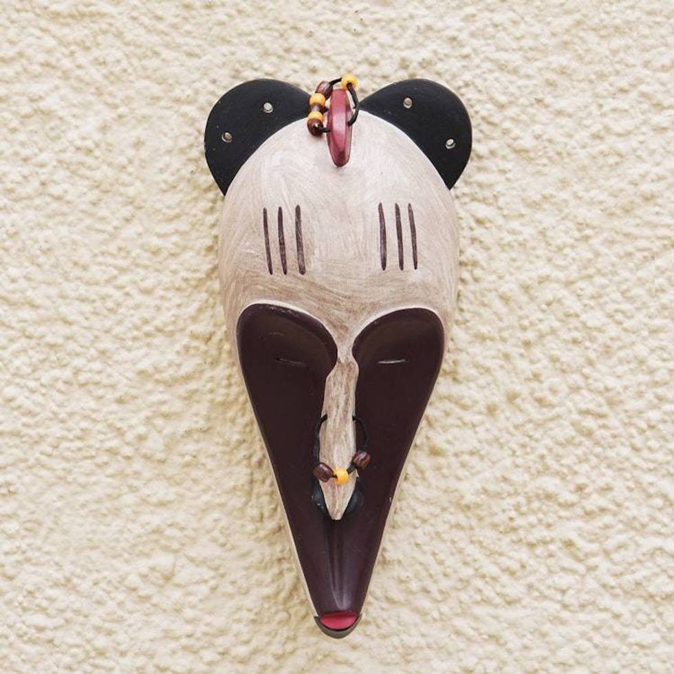 Hand Carved and Hand Painted Fang Wood Mask from Ghana 'Fang Inspiration'