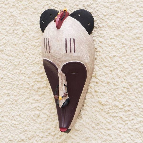 Alternate image for Hand Carved and Hand Painted Fang Wood Mask from Ghana Fang Inspiration