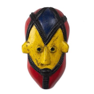 Alternate image for Handcrafted Sese Wood Wall Mask from Ghana Akpe