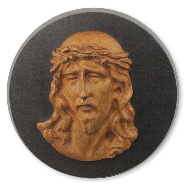 Alternate image for Hand Carved Teak Wood Wall Sculpture Depicting Jesus Agony of Christ