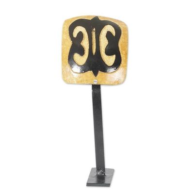 Alternate image for Dried Calabash Gourd Statuette with Hye Won Hye Adinkra Hye Won Hye Altar