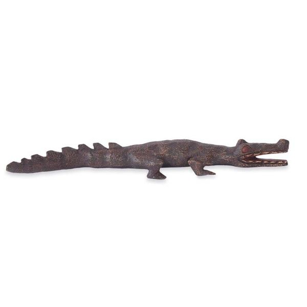 Alternate image for African Hand Carved Wood Crocodile Sculpture Benin Crocodile III