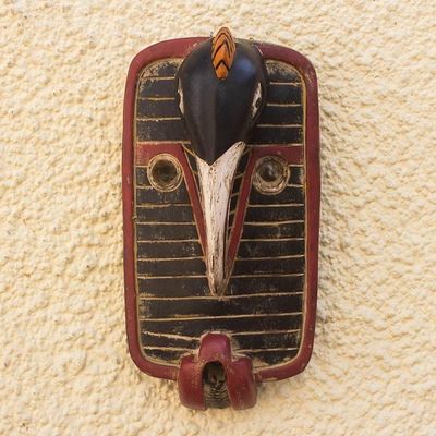 Alternate image for African Sese Wood Hand Carved Bird Mask Loofolo