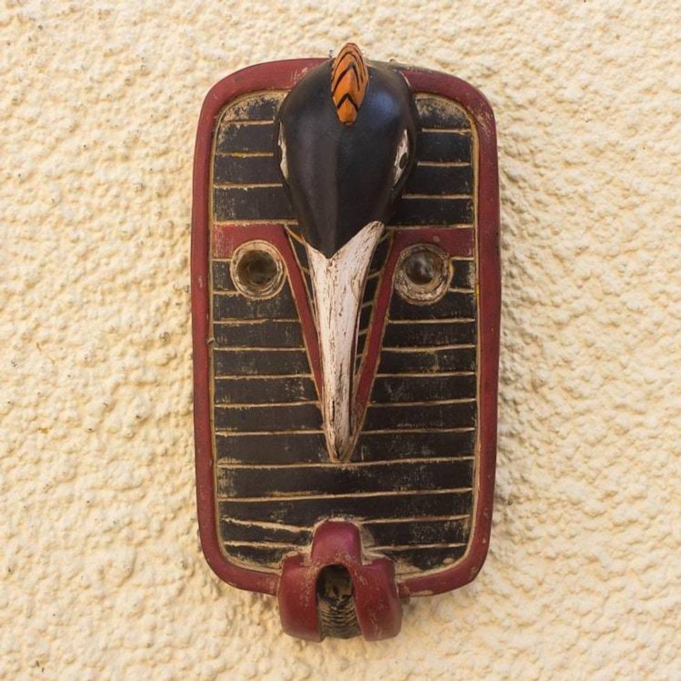 African Sese Wood Hand Carved Bird Mask 'Loofolo'