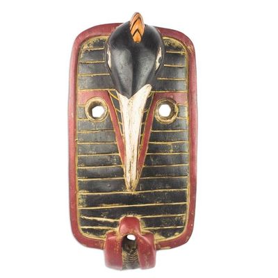 Alternate image for African Sese Wood Hand Carved Bird Mask Loofolo