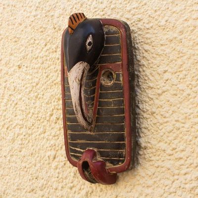 Alternate image for African Sese Wood Hand Carved Bird Mask Loofolo