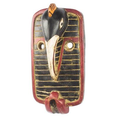 Alternate image for African Sese Wood Hand Carved Bird Mask Loofolo