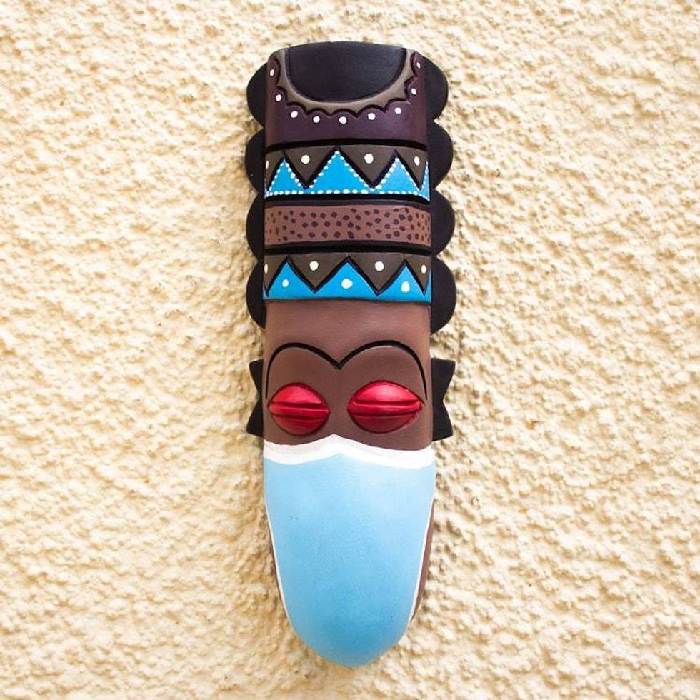 Original African Wood Masked Mask from Ghana 'Protection Mask IV'