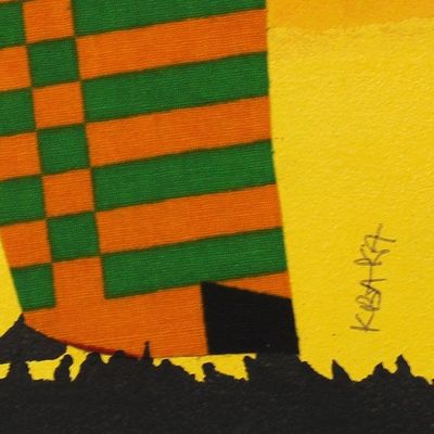 Alternate image for Painting of an African Man in Colorful Cotton Clothing Rejoice I