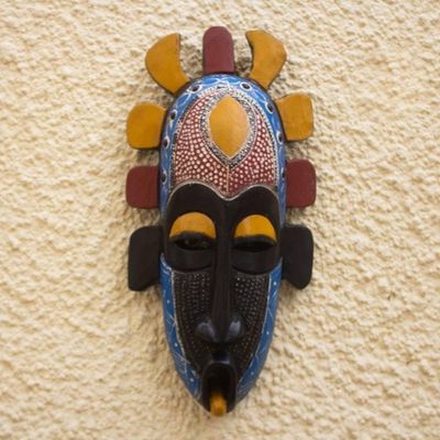 Alternate image for Hand Carved West African Sese Wood Mask Adah