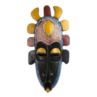 Alternate image for Hand Carved West African Sese Wood Mask Adah