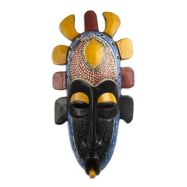 Alternate image for Hand Carved West African Sese Wood Mask Adah