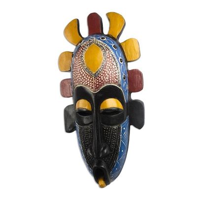 Alternate image for Hand Carved West African Sese Wood Mask Adah