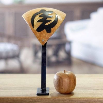 Alternate image for Dried Calabash Gourd Statuette with Gye Nyame Adinkra Gye Nyame Altar