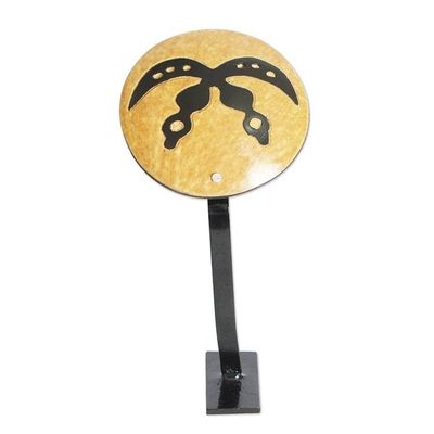 Alternate image for Dried Calabash Gourd Statuette with Akofena Adinkra Akofena Altar