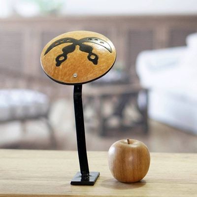 Alternate image for Dried Calabash Gourd Statuette with Akofena Adinkra Akofena Altar