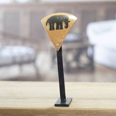 Alternate image for Dried Calabash Gourd Statuette with Elephant Icon Elephant Altar