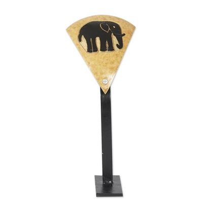 Alternate image for Dried Calabash Gourd Statuette with Elephant Icon Elephant Altar