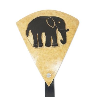 Alternate image for Dried Calabash Gourd Statuette with Elephant Icon Elephant Altar