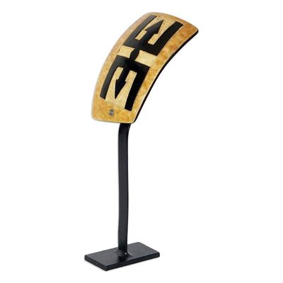 Alternate image for Dried Calabash Gourd Statuette with Nteasee Adinkra Nteasee Altar
