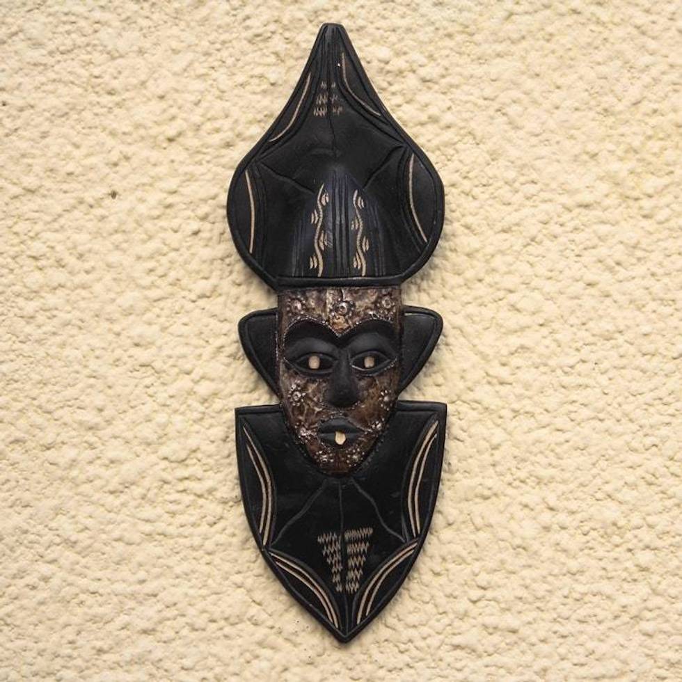 Fair Trade Wood Mask 'Knowledge'