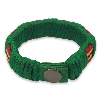 Alternate image for Kente Themed Artisan Crafted Mens Blue Wristband Bracelet Kente Feast