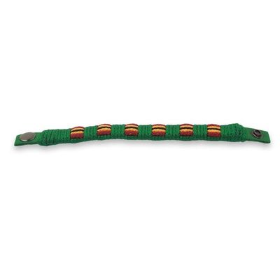 Alternate image for Kente Themed Artisan Crafted Mens Blue Wristband Bracelet Kente Feast