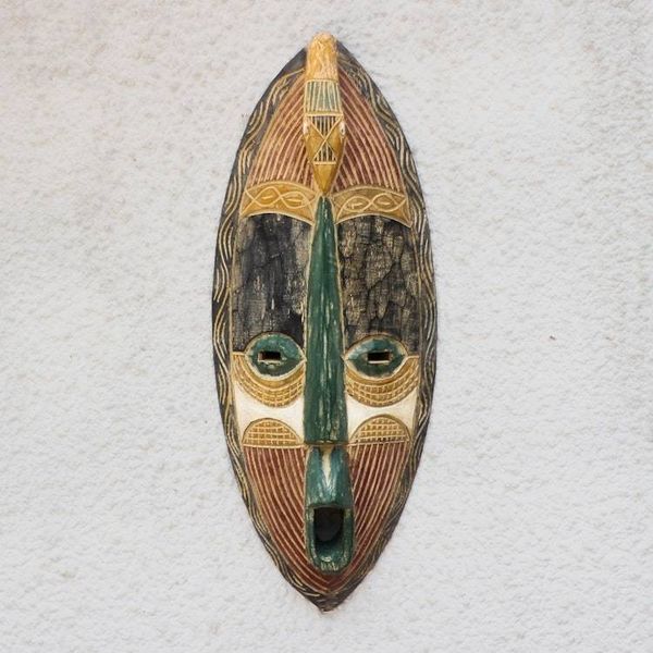 Alternate image for Rustic African Wood Mask Crafted in Ghana Tribal Friend